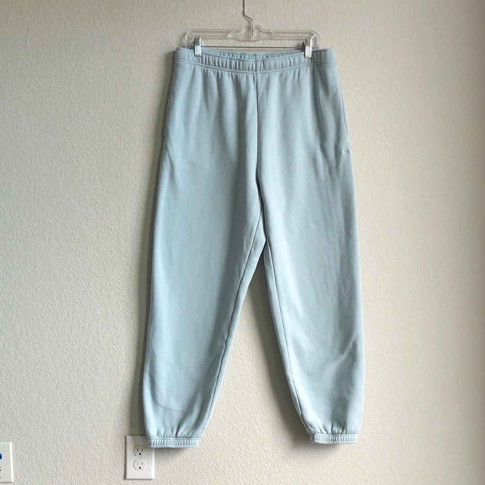Aritzia Sweatfleece Cozy Fleece Mega Fit Sweatpants Large Light Blue 116237